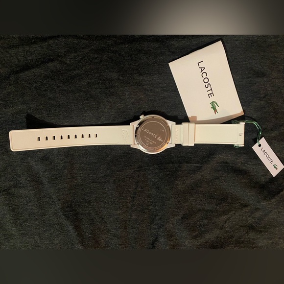 ($60) ⭐️Host Pick⭐️ Lacoste Silicone Band Watch, White & Blue - Picture 5 of 7